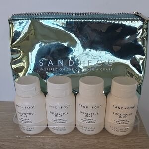 SAND + FOG Eucalyptus Mint Skincare Set with Metallic Bag NEW